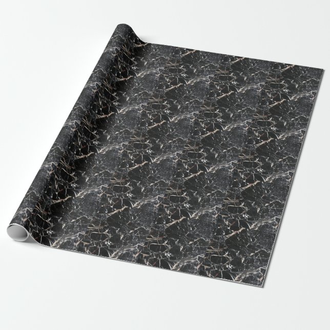 Black marble: natural abstract texture. wrapping paper (Unrolled)
