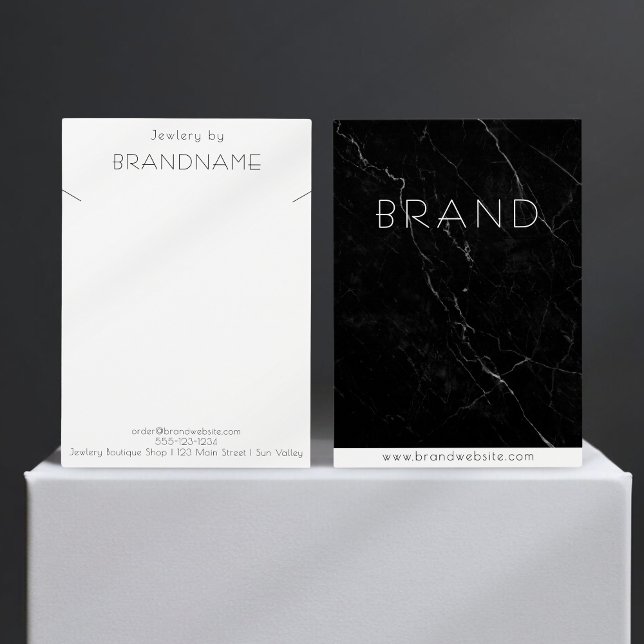 Black Marble necklace Jewellery Display Card (Brand - black marble jewlery display card)
