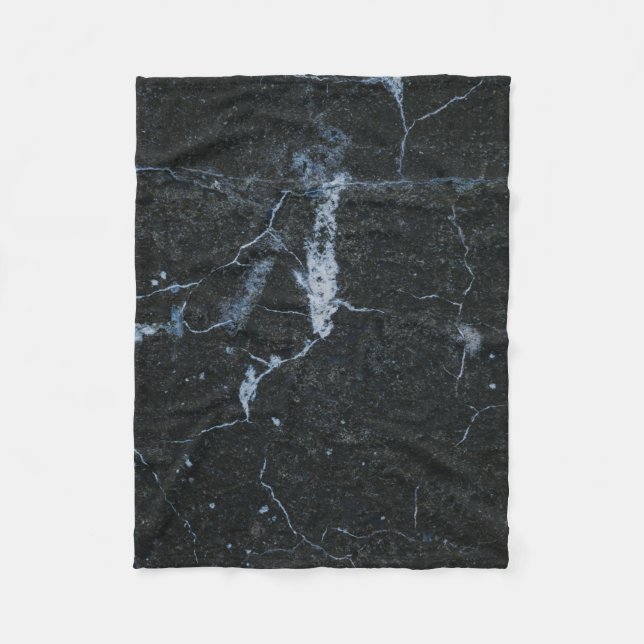 Black Marble Pattern Fleece Blanket (Front)