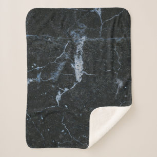Black Marble Pattern Sherpa Blanket