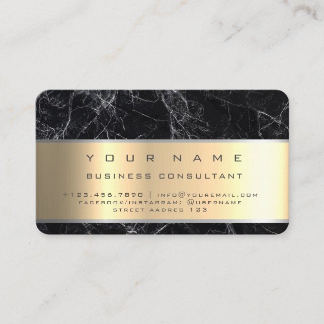 Black Marble Professional Business Consultant Card (Front)
