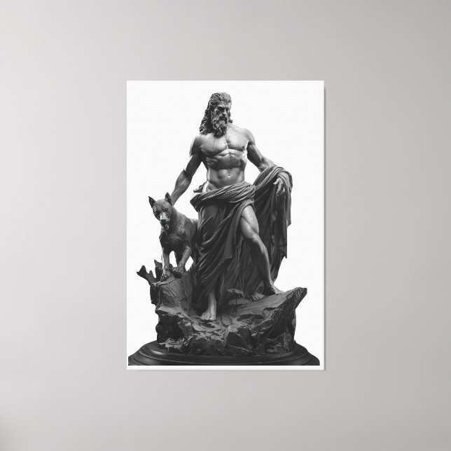 Black Marble Sculpture Canvas Print (Front)