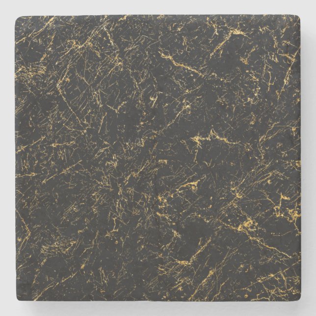 Black Marble Stone Coaster (Front)