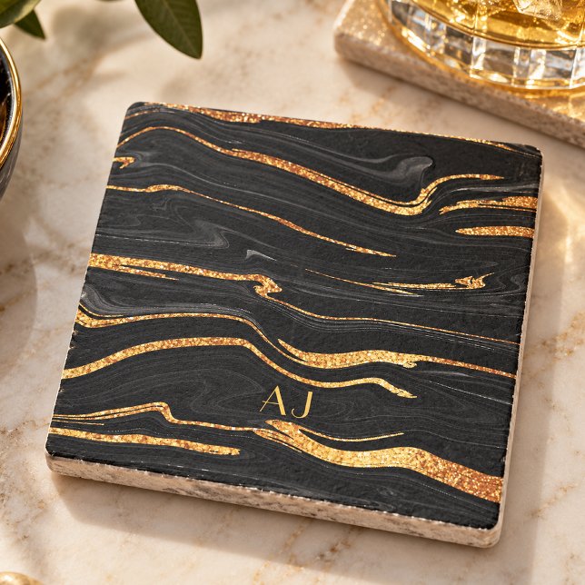 Black Marble Stone Coaster (Creator Uploaded)