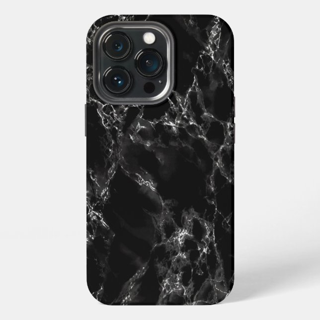 Black Marble Stone iPhone Case (Back)