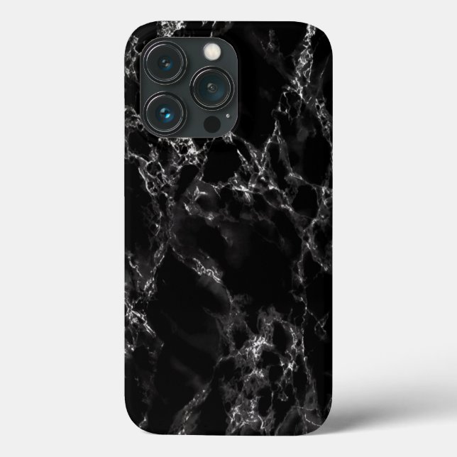 Black Marble Stone iPhone Case (Back)