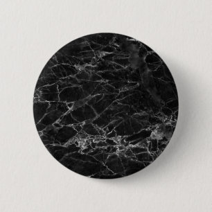 Black Marble Stone Look 6 Cm Round Badge