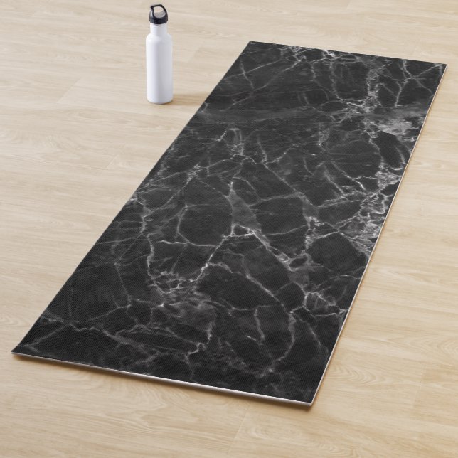 Black Marble Stone Look Yoga Mat (In Situ)