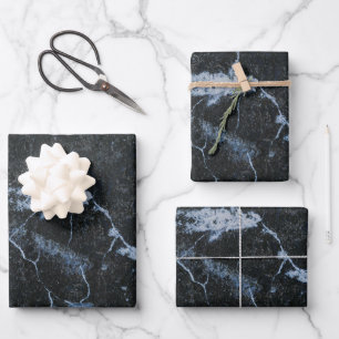 Black Marble Stone Pattern Wrapping Paper Sheet
