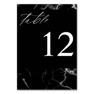 Black Marble Table Number