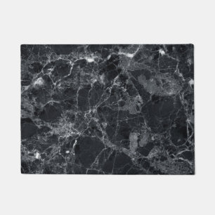 Black marble texture doormat