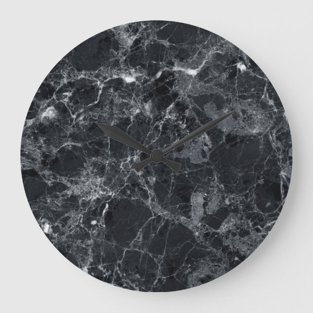 Black marble texture large clock (Front)