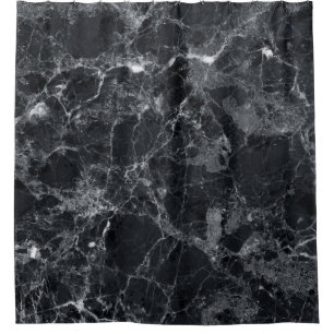 Black marble texture shower curtain