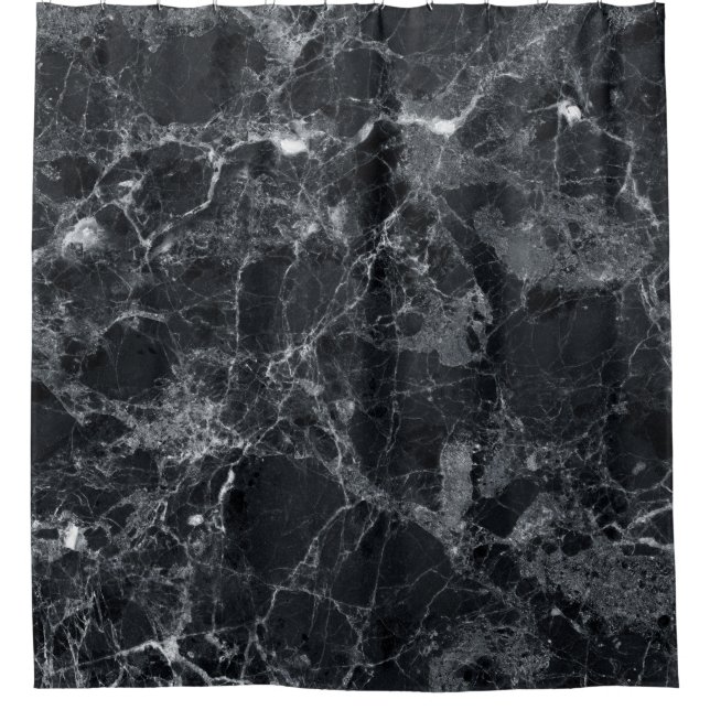 Black marble texture shower curtain (Front)