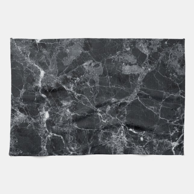 Black marble texture tea towel (Horizontal)