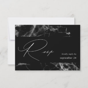 Black Marble w Meal RSVP Card