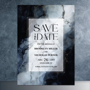 Black Marble Wedding Save the Date