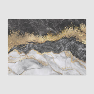 Black Marble with Gold Pretty Tissue Paper