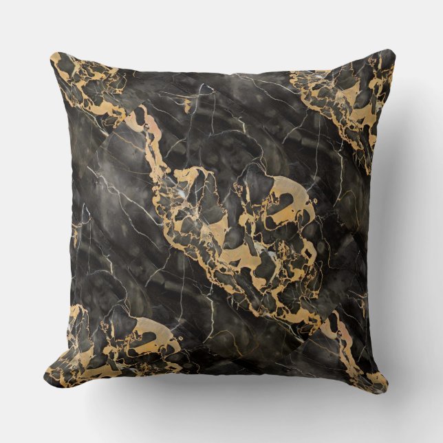 black marble with gold texture cushion (Front)