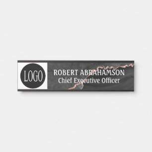 Black Marble Your Logo Office Door Signs Sign