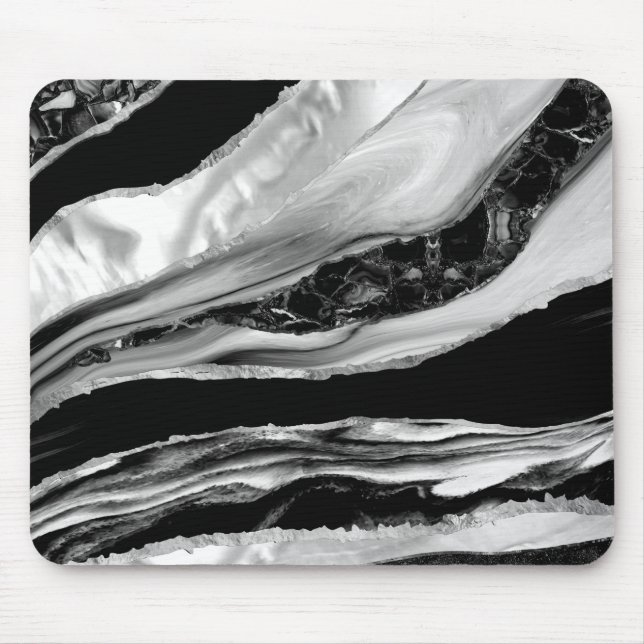 Black Marbles and Mother of Pearl Mouse Pad (Front)