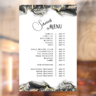 Black Marbling Design Services Menu