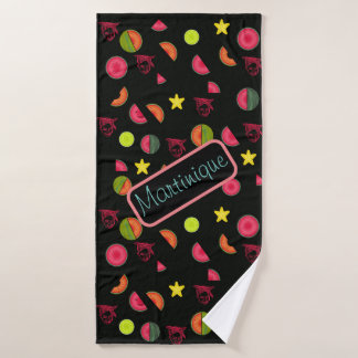 Black Martinique Beach towel