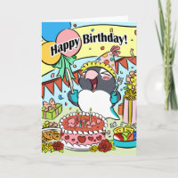 Black masked lovebird happy birthday parrot