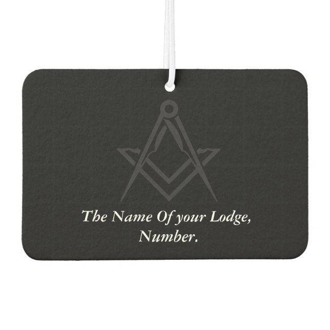 Black Masonic Master Mason Freemason Compass Car Air Freshener (Front)