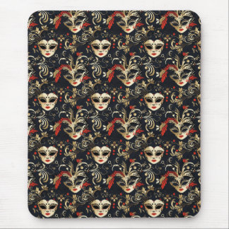 Black Masquerade Mask  Mouse Pad