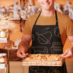 Black Master Chef Dad Baking & Cooking Utensil  Apron