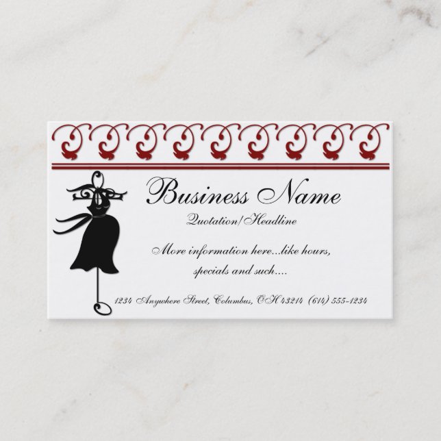 Black Maternity Dress - Boutique Business Cards (Front)