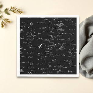 Black Math Equations Graphics Graduation Napkin