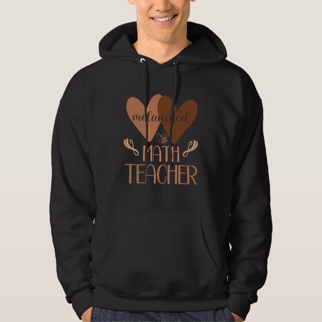 Black Math Teacher College Black History Women Afr Hoodie (Front)