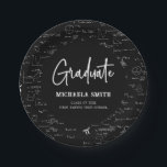 Black Mathematics High School Graduate Party Paper Plate<br><div class="desc">Simple and elegant black math graduation paper plates with a beautiful script font. Great high school or college graduate. Illustrated and designed by Patricia Alvarez.</div>