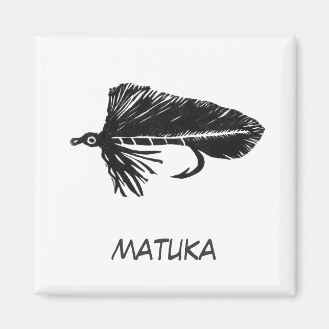 "Black Matuka" Flyfishing Art Magnet (Front)