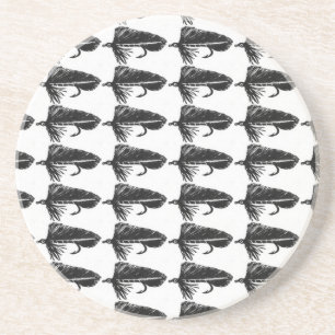"Black Matuka" Streamer Fly Pattern Coaster. Coaster
