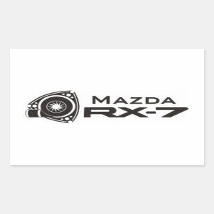 Black Mazda RX-7 Rotary Engine Stickers