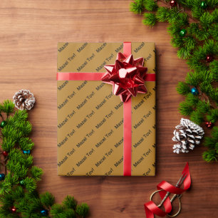 Black Mazel Tov! (Congratulations) on Matte Gold Wrapping Paper