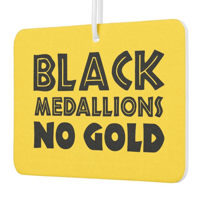 BLACK MEDALLIONS NO GOLD CAR AIR FRESHENER (Left)