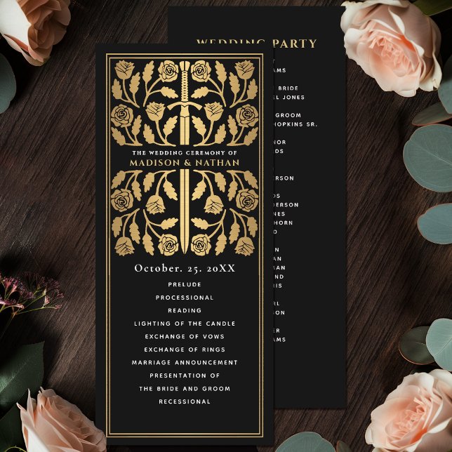 Black Mediaeval Gold Sword Royal Wedding Programme (Creator Uploaded)