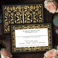 Black Mediaeval Gold Sword Royal Wedding RSVP