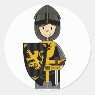 Black Mediaeval Knight Sticker