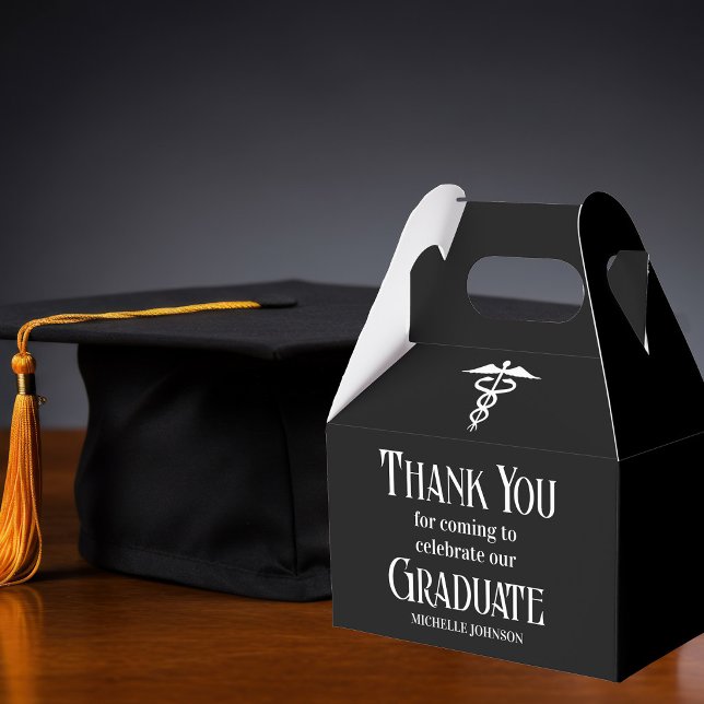 Black Medical School Customized Graduation Party Favour Box (Creator Uploaded)