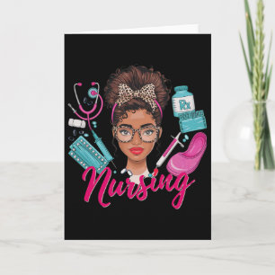 Black Melanin Nurse Black History Month Afro Hair Card