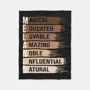 Black Melanin Proud Women For Black History Month Fleece Blanket