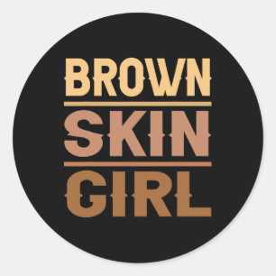 Black Melanin Queen Magic Brown Skin Girl Juneteen Classic Round Sticker