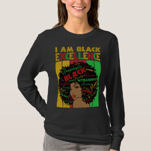 Black Melanin Woman Black Excellence Afro Hair Gir T-Shirt