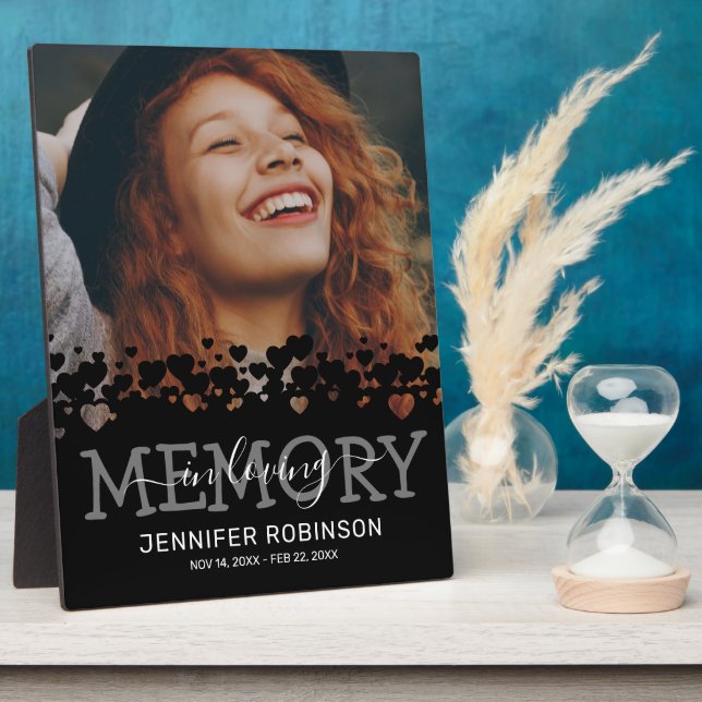 Black Memorial Keepsake Photo Plaque (Side)