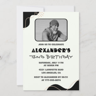 Black Men 72nd birthday invitations 
